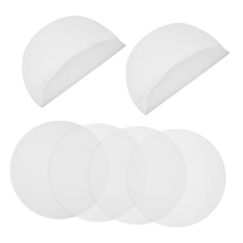 ledmomo 6個 こびりつき防止スチーマーマット 炊飯器マット 食器乾燥マット ベーキングトレイ 大釜 パイ缶 シリコンスチーマーパッド シリコンスチーマーメッシュノンスティックパッド 白い